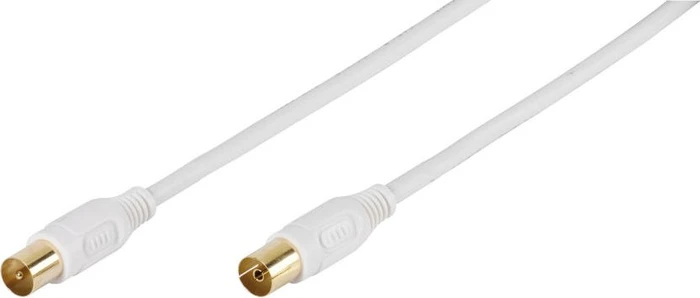 Vivanco Antennen-Kabel, Koax-Stecker - Koax-Kupplung, 90dB, 5m, weiß