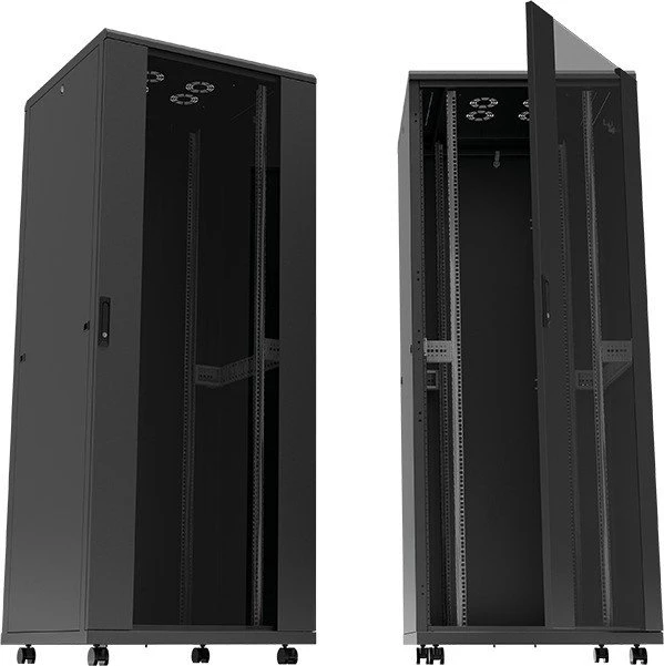 LogiLink Canovate Serverschrank 16HE, Sicherheitsglastür, schwarz, 800mm tief