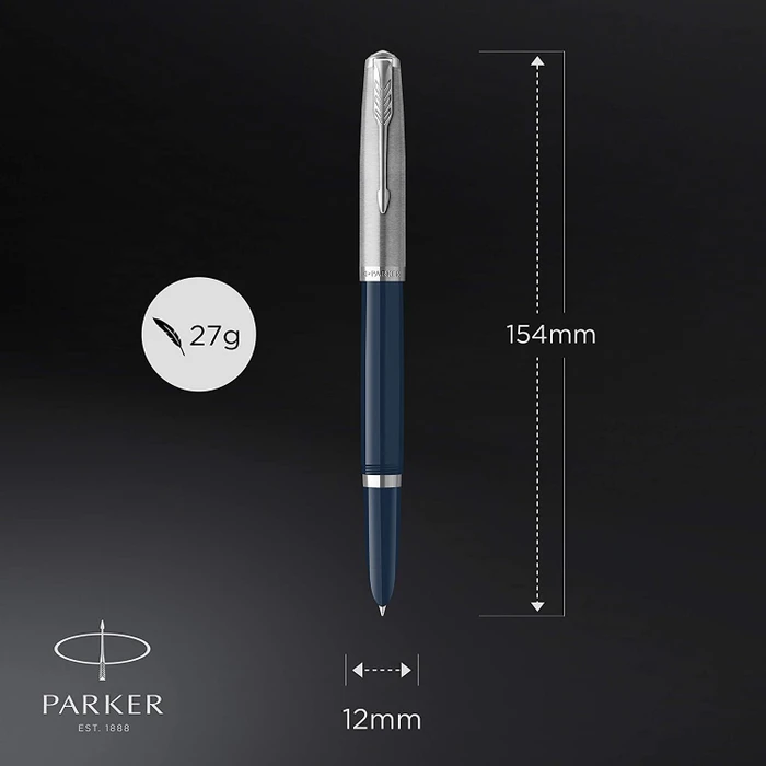 Parker 51 dunkelblau, rechte Hand, fein, Geschenkbox