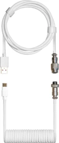 Cooler Master Coiled Cable USB-C auf USB-A, Tastaturkabel (Spiral-Textilkabel), 1.5m, Snow White