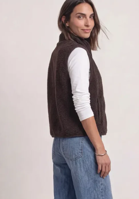 Street One Teddy mit Zipper und Corddetails Weste auburn brown (Damen)