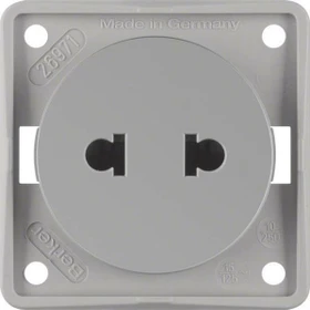 Berker Integro FLOW Steckdose Euro amerikanischer Standard, grau matt