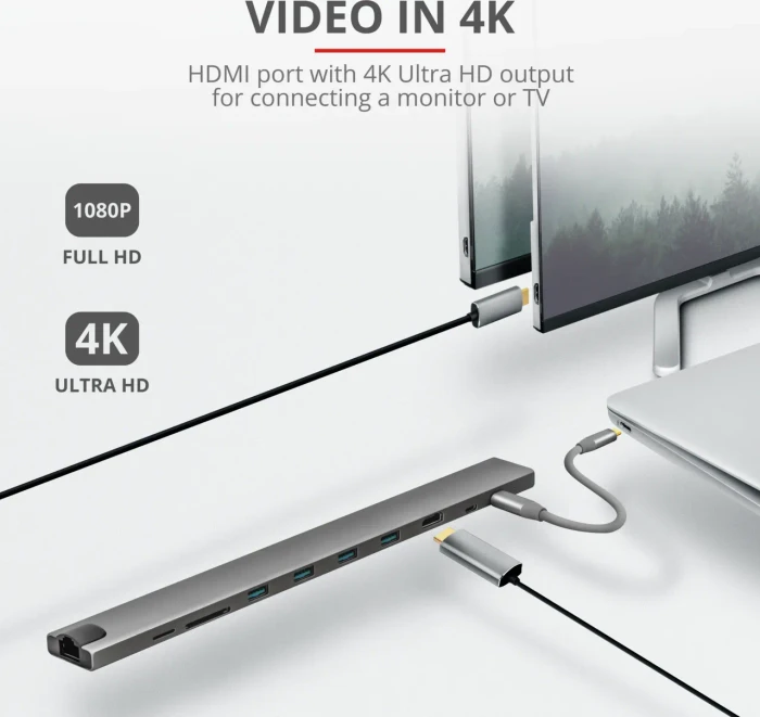 Trust Dalyx 10-in-1 Multi-Port Dock, USB-C 3.0 [Buchse]