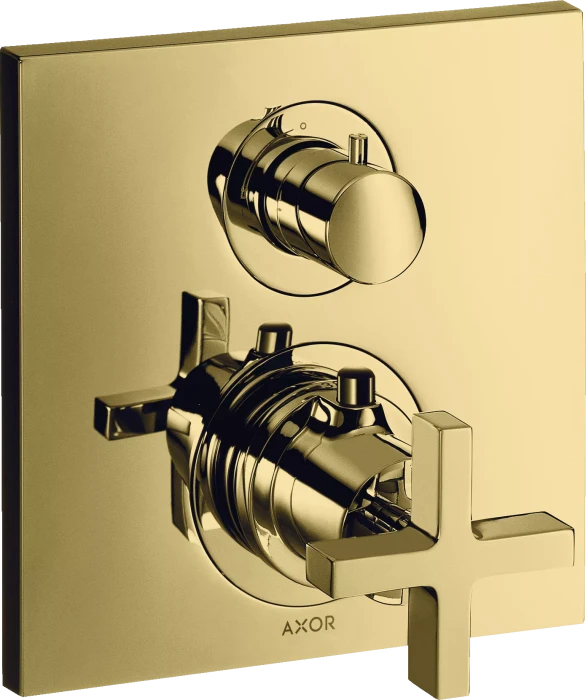 Hansgrohe Axor Citterio Thermostat mit Ab- und Umstellventil polished brass