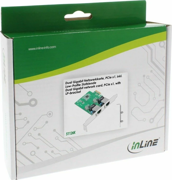 InLine Dual-Gigabit LAN-Adapter, 2x RJ-45, PCIe 1.1 x1