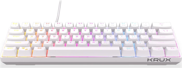 Krux Qara 60%, White, LEDs RGB, Outemu Red, USB, US