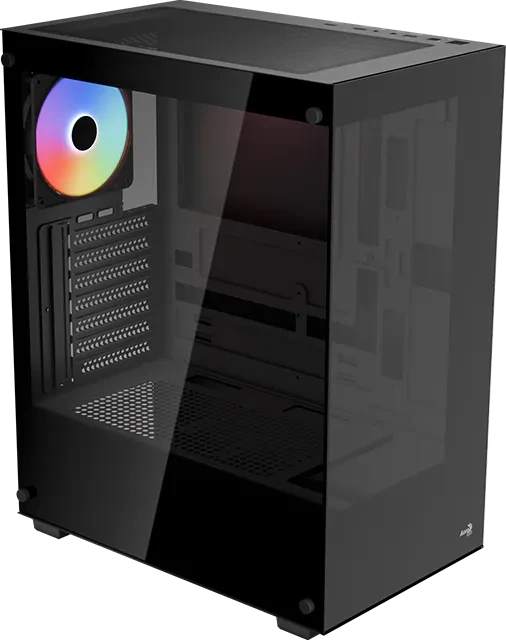 AeroCool Pivot Black, inkl. 3x Lüfter, Lüfter LED ARGB, Glasfenster