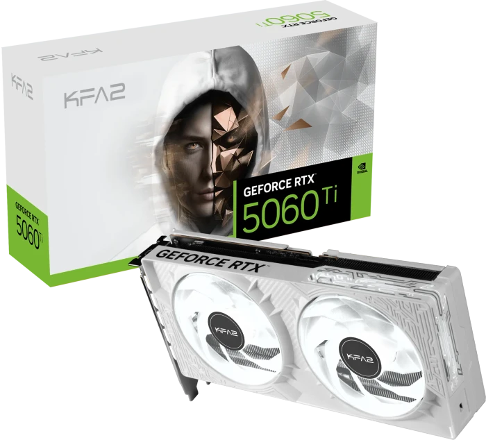 KFA2 GeForce RTX 5060 Ti 1-Click OC White, 8GB GDDR7, HDMI, 3x DP