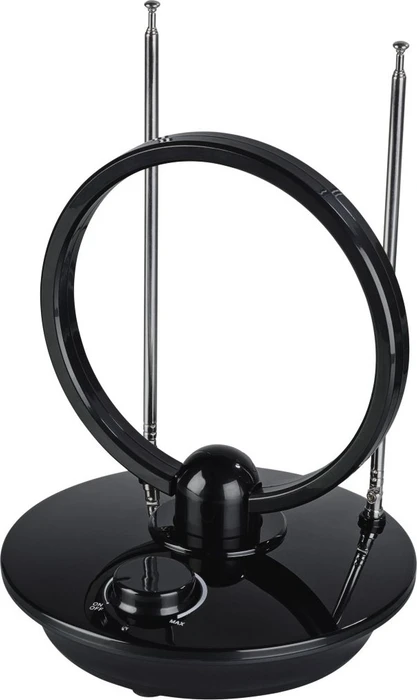 Hama DVB-T/DVB-T2-Zimmerantenne, Performance 35, ringförmig, aktiv, schwarz