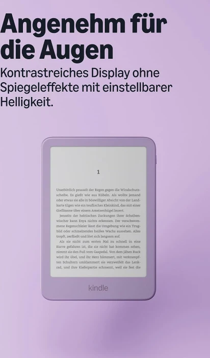 Amazon Kindle 13. Gen, Leuchtendes Lila, 16GB Flash, mit Werbung [2026]