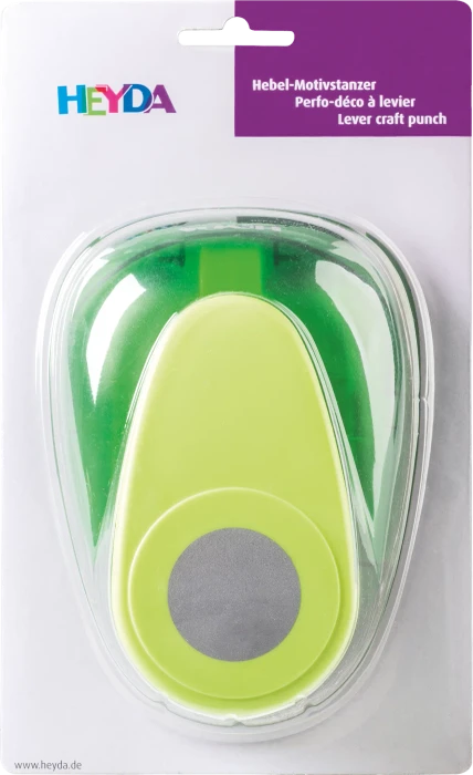 Heyda Hebel-Motivstanzer XXXL, Kreis, gelb/grün, 76mm