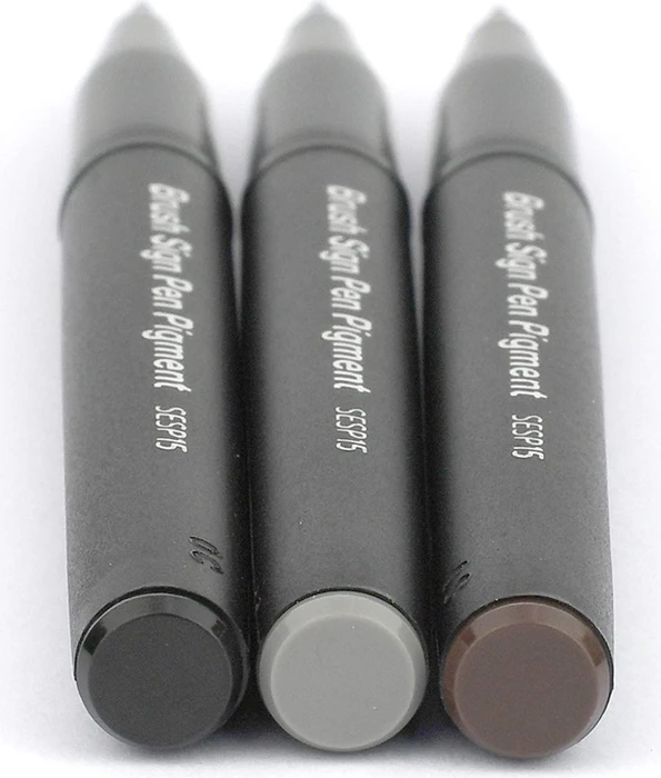 Pentel Brush Sign Pen Pigment SESP15 grau