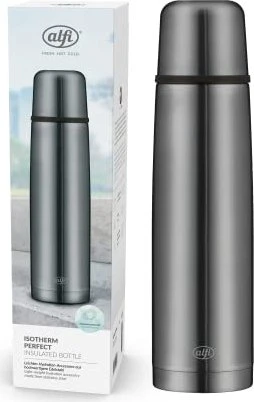 alfi Isotherm Perfect Automatikverschluss Isolierflasche 1l edelstahl space grey