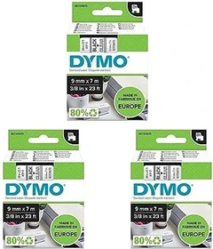 Dymo D1 Beschriftungsband, 9mm, schwarz/transparent
