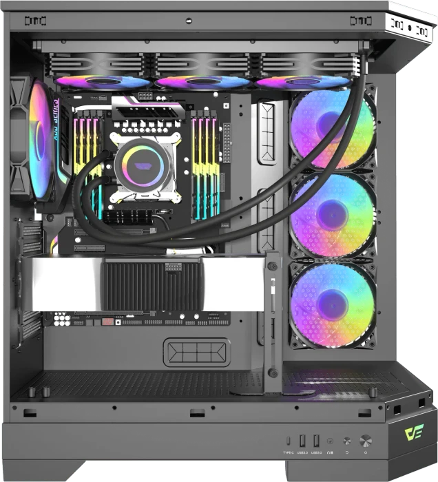 DarkFlash DQX90 Black, Glasfenster