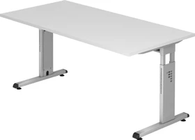 Hammerbacher Ergonomic O-Serie OS16/W Schreibtisch 160x80cm weiß/silber