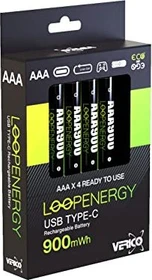 Verico LoopEnergy Micro AAA Li-Ion USB-C 600mAh, 4er-Pack
