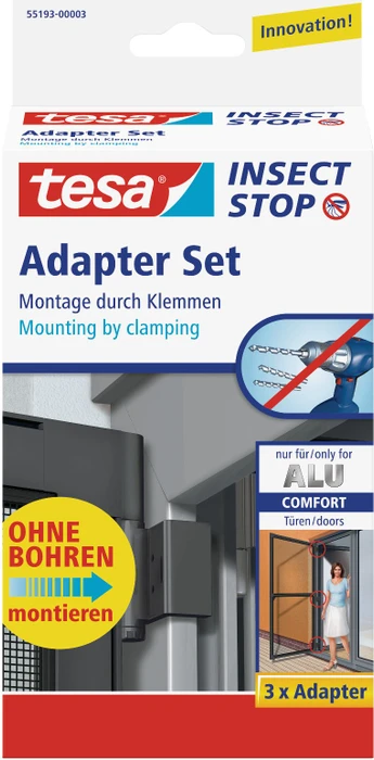 tesa Insect Stop ALU Comfort Türen Adapter-Set anthrazit