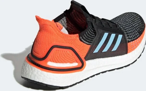 adidas Ultraboost 19 core black/glow blue/hi-res coral (Damen)