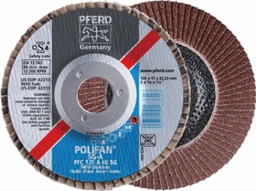 Pferd PFC 125 A 60 SG STEELOX POLIFAN Fächerschleifscheibe K60, 125x22.23mm, 10 Stück