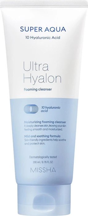 Missha Super Aqua 10 Hyaluronic Acid Foaming Cleanser, 200ml