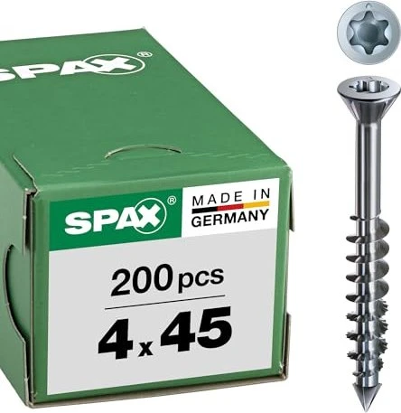 Spax WIROX A9J A4 4CUT T-STAR plus T20 MDF-Möbelbauschraube, 4x45mm, 200 Stück
