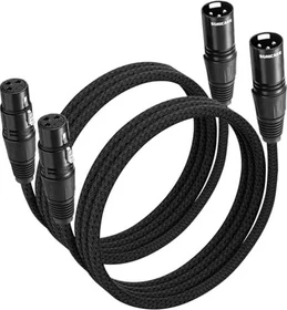 Sonicake Mikrofonkabel XLR male auf XLR female, 2er Pack 2.0m
