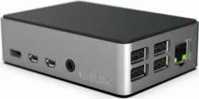 Flirc Gehäuse für Raspberry Pi 4, schwarzer Deckel, silber/schwarz