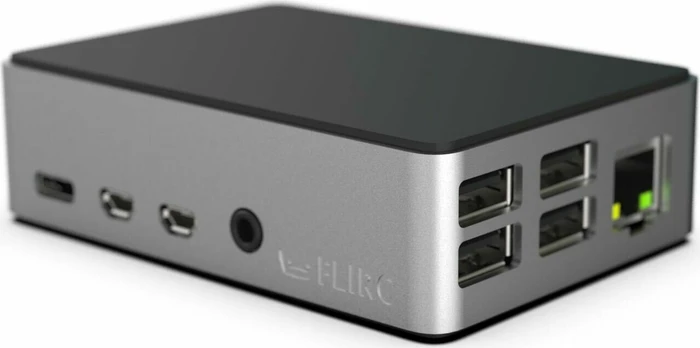 Flirc Gehäuse für Raspberry Pi 4, schwarzer Deckel, silber/schwarz