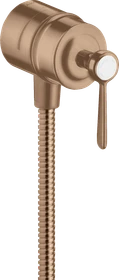 Hansgrohe Axor Montreux Wandanschluss Stop mit Rückflussverhinderer, Absperrventil und Hebelgriff brushed red gold