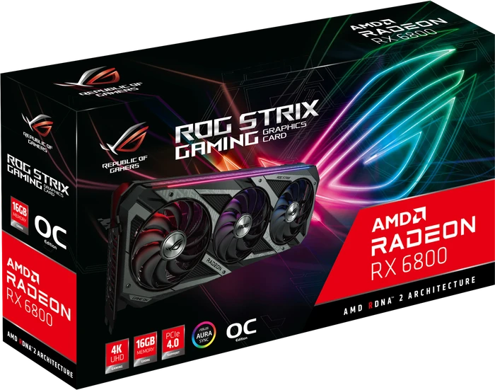 ASUS ROG Strix Radeon RX 6800 OC, ROG-STRIX-RX6800-O16G-GAMING, 16GB GDDR6, HDMI, 3x DP
