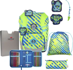 DerDieDas ErgoFlex Tiny Exklusiv Neon Monster Schultaschen-Set, 5-tlg.