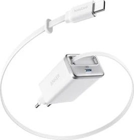 Anker Nano Ladegerät (35W, einziehbares USB-C Kabel) weiß