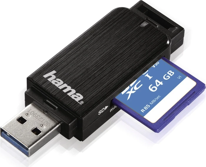 Hama Dual-Slot-Cardreader schwarz, USB-A 3.0 [Stecker]