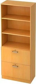 Hammerbacher HR-Schrank 5OH V7300, Chromgriff, buche, Aufbewahrungskombination