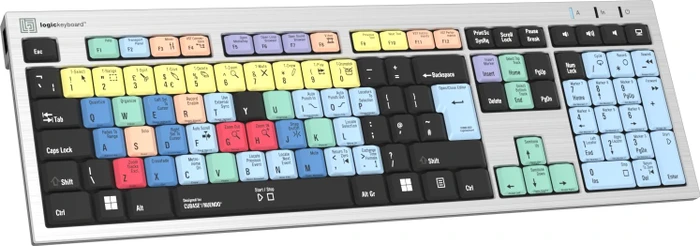 LogicKeyboard Cubase & Nuendo PC Silver Slim Line, USB, UK