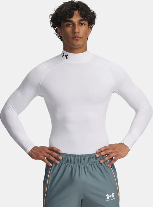Under Armour ColdGear Kompressionsshirt langarm weiß/schwarz (Herren)
