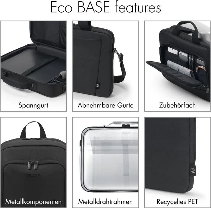 Dicota Eco Top Traveller Base 13-14.1" Notebooktasche, schwarz