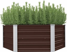 vidaXL Stahl Hochbeet 129x129cm braun