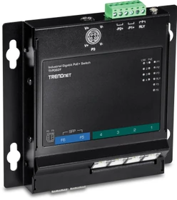 TRENDnet TI Hardened Industrial Wallmount Gigabit Switch, 4x RJ-45, 2x SFP, 120W PoE+ (TI-PG62F)