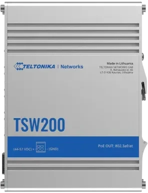 Teltonika TSW Industrial Railmount Gigabit Switch, 8x RJ-45, 2x SFP, 240W PoE+