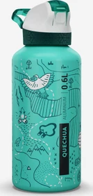Quechua Alu Schnellverschluss Trinkflasche 600ml grün