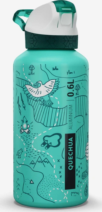Quechua Alu Schnellverschluss Trinkflasche 600ml