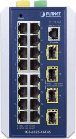 Planet IGS-6325 Industrial Railmount 2.5G Managed Switch, 16x RJ-45, 2x SFP (IGS-6325-16T4S)