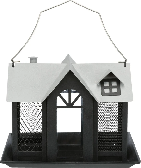 Trixie Vogelfutterhaus Villa mit 3 Kammern, schwarz/weiß