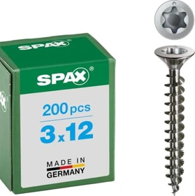 Spax Edelstahl rostfrei A2 4CUT T-STAR plus T10 Universalschraube, 3x12mm, 200 Stück