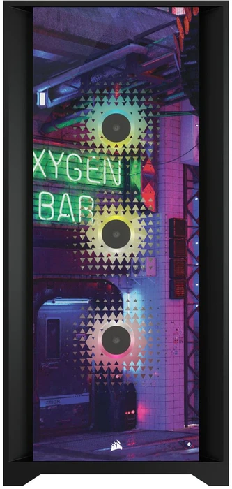 Corsair iCue 5000X RGB Signature Series Neon Night, schwarz, Glasfenster