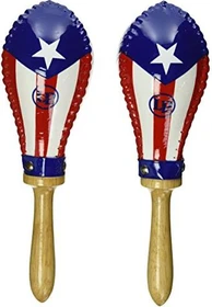 LP Salsa Rawhide Maracas Puerto Rican Flag