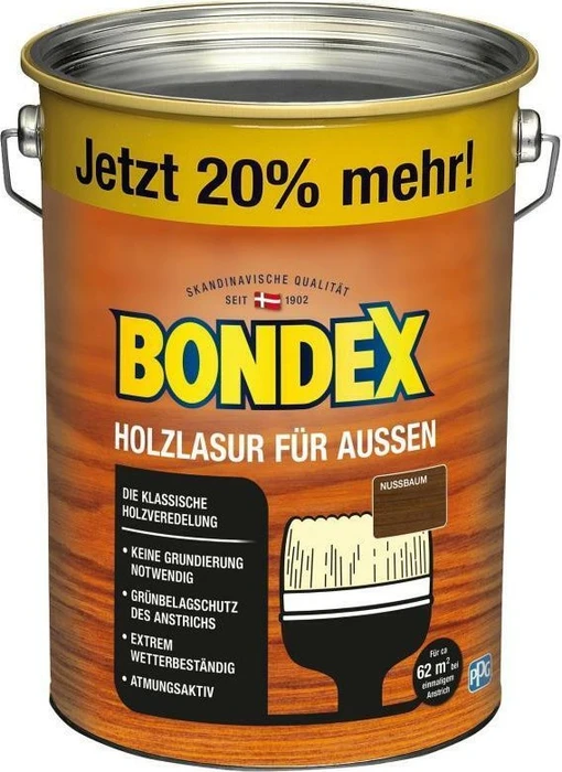 Bondex Holzlasur außen nussbaum, 4.8l