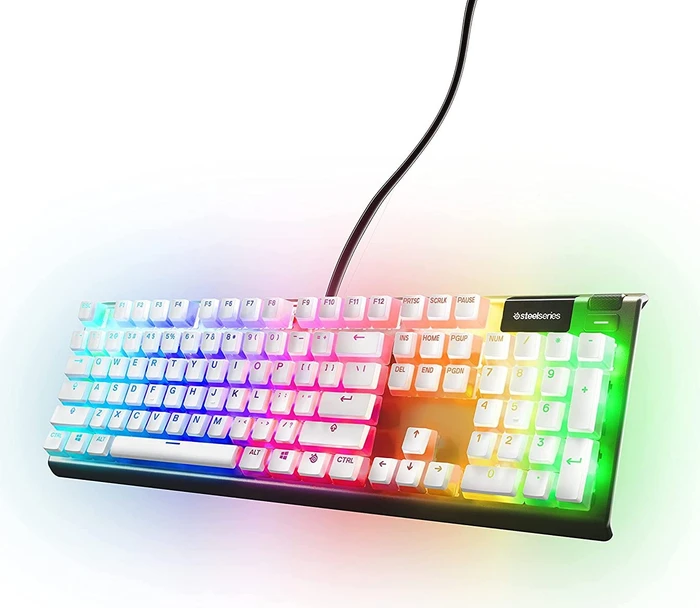 SteelSeries PrismCaps Universal Keycaps, Kunststoff (PBT) Double-Shot, weiß, 105 Tasten, ISO-DE